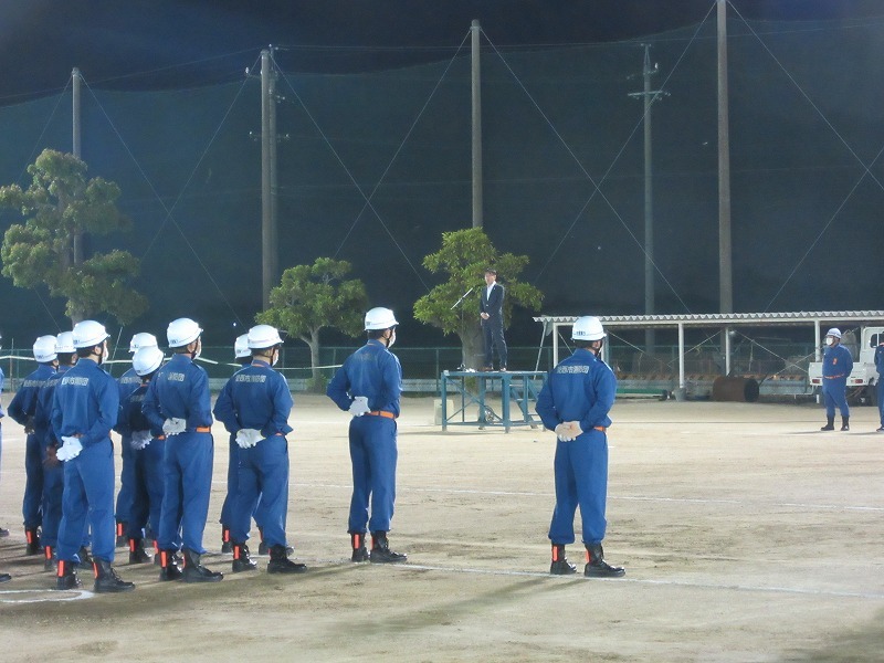 訓練に励む消防団を市長が激励