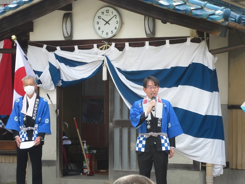 勝幡オコワ祭での市長挨拶