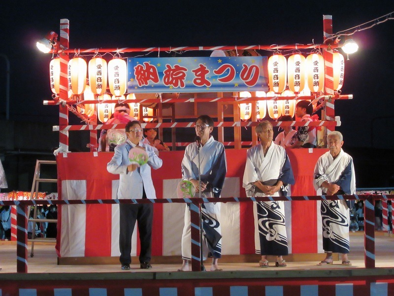 佐織地区納涼祭りでの市長挨拶