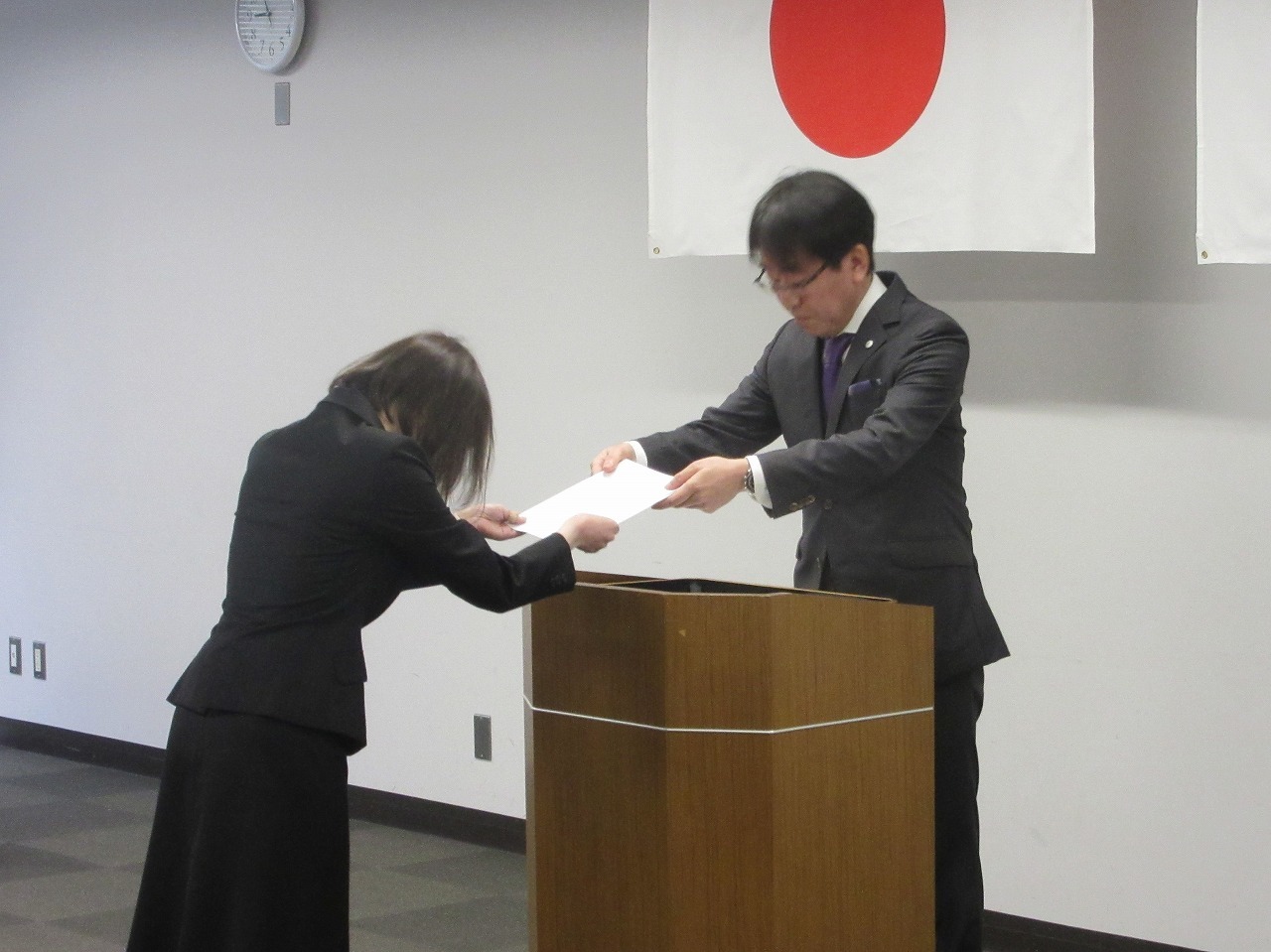 採用辞令交付式での市長挨拶