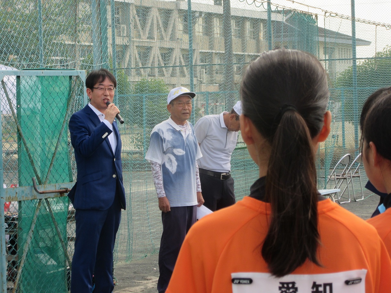 市民ソフトテニス大会での市長挨拶