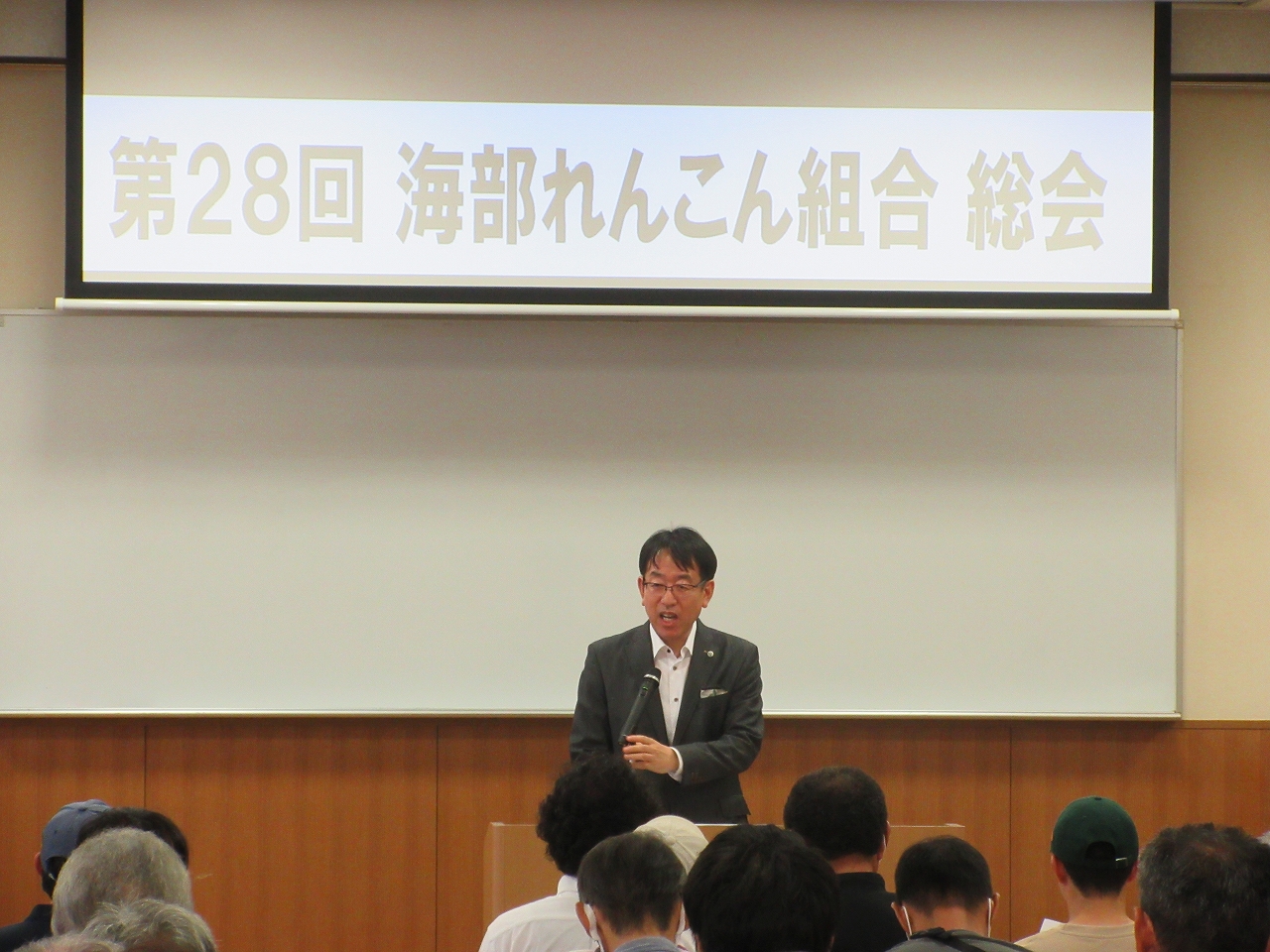 海部れんこん組合での市長挨拶