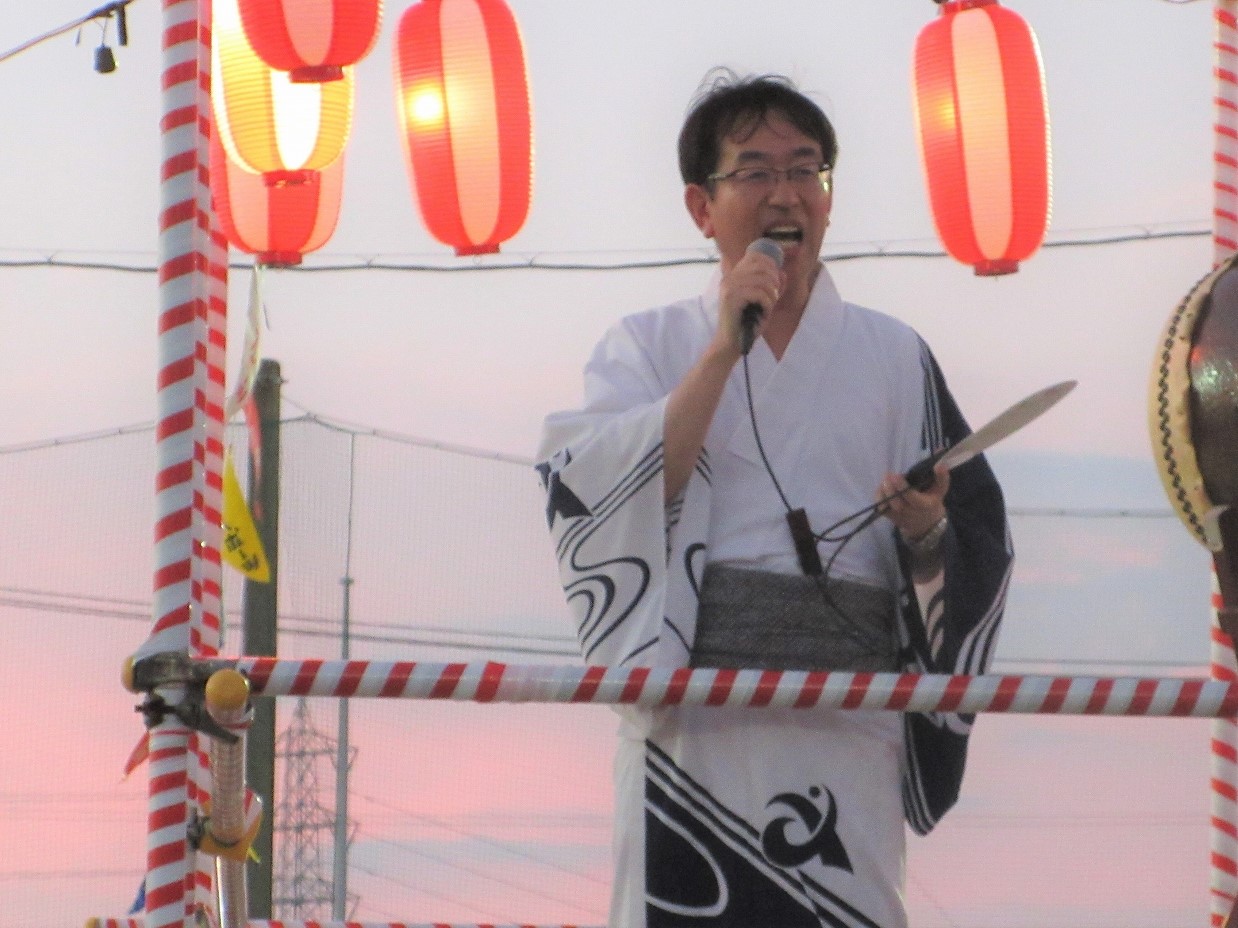 佐屋地区納涼祭りでの市長挨拶