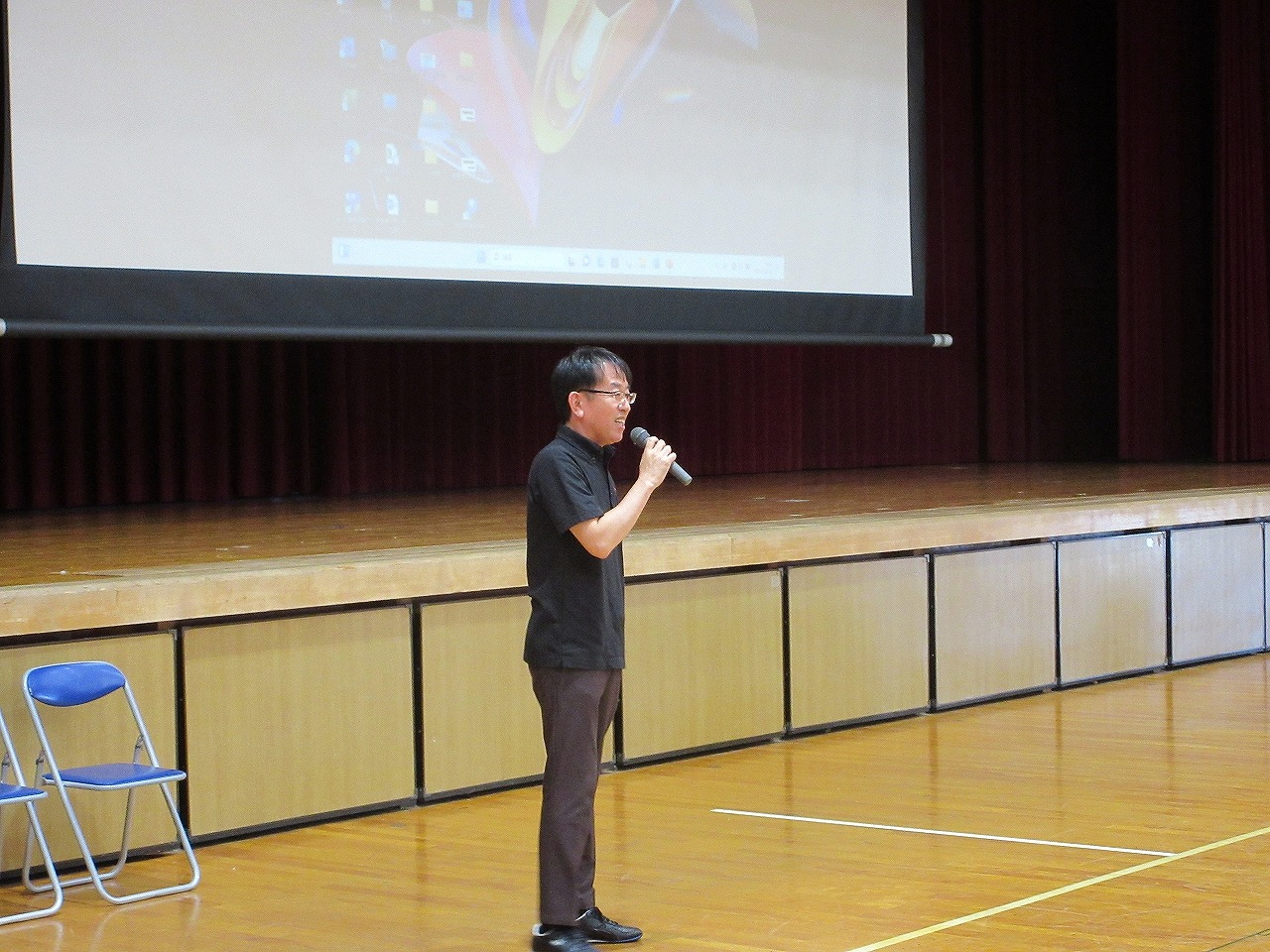 立田地区自主防災会合同防災訓練での市長挨拶