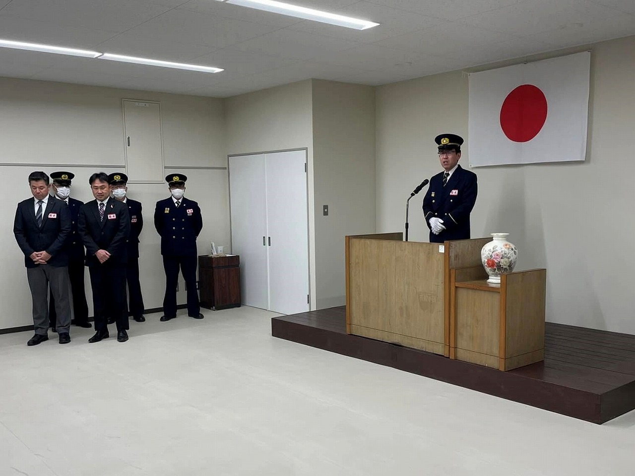 年末夜警での市長挨拶