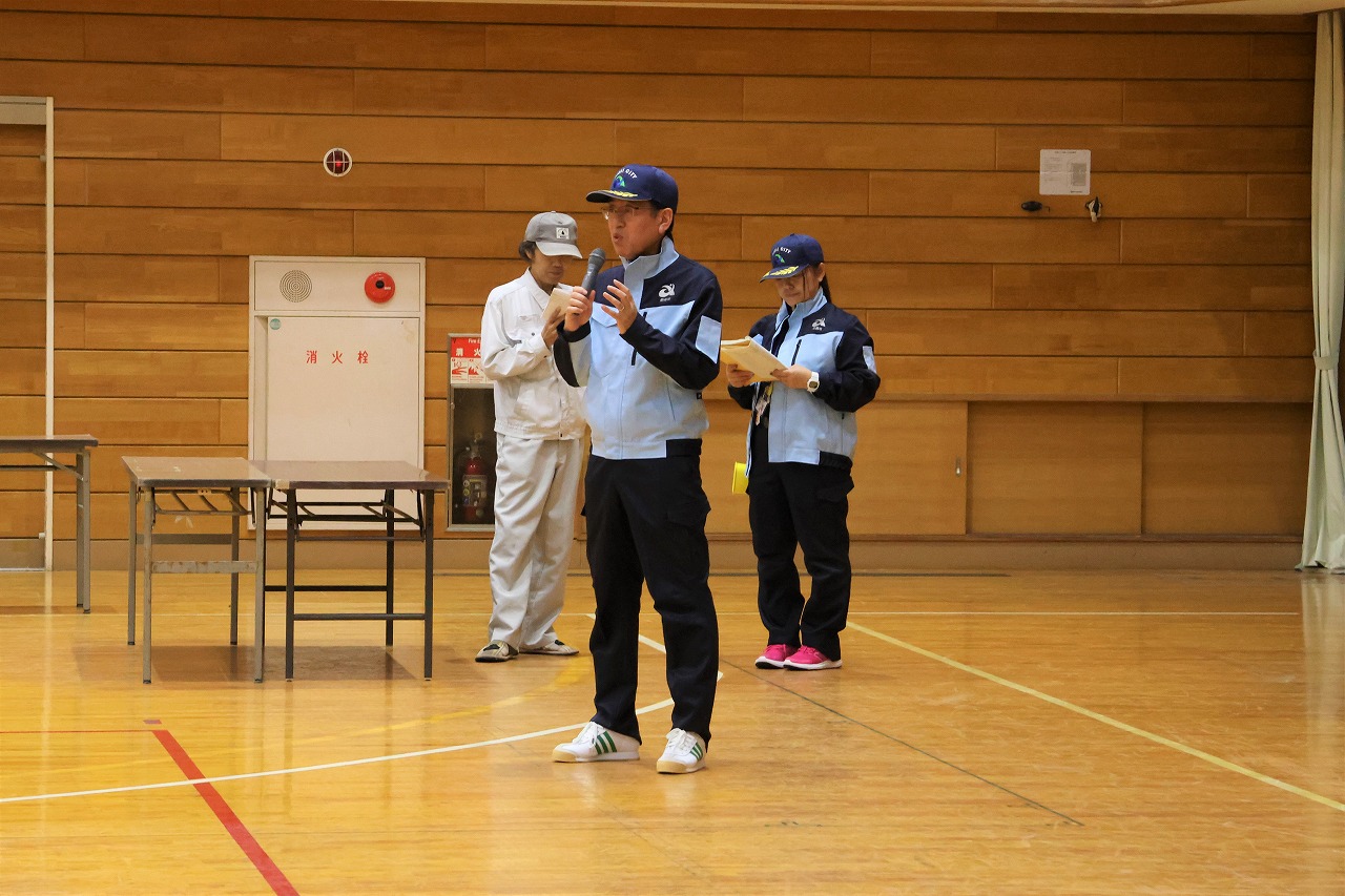 市防災訓練での市長挨拶
