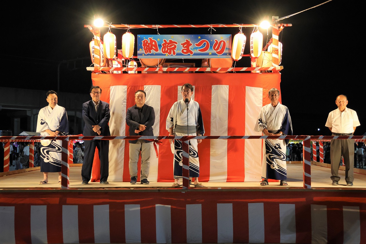 佐織地区納涼祭りでの市長挨拶