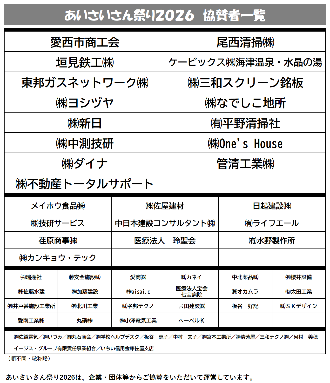 協賛一覧