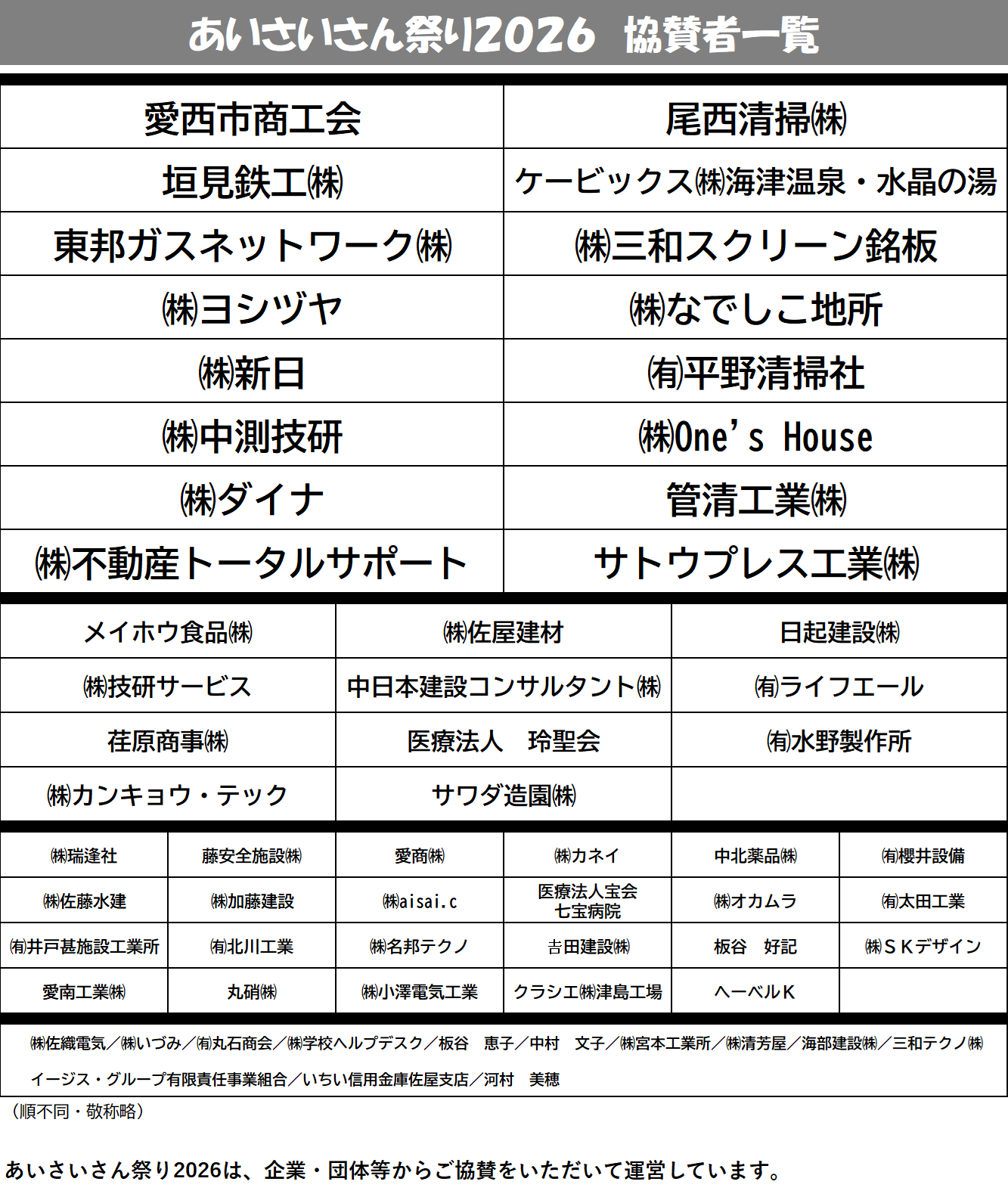 協賛一覧